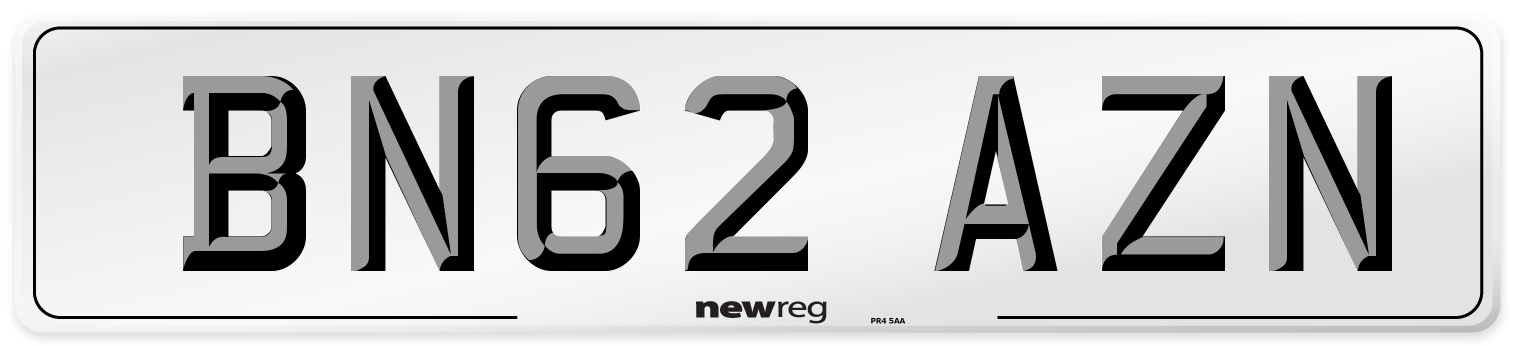 BN62 AZN Number Plate from New Reg